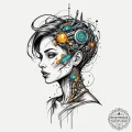 Tattoo design a human silhouette with glowing... - эскиз тату (№1755355848_0, 16.08.2025 14:50) — tattoo-photo.ru