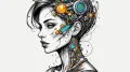 Tattoo design a human silhouette with glowing... - эскиз тату (№1755355848_0, 16.08.2025 14:50) — tattoo-photo.ru