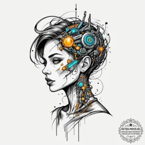 Tattoo design a human silhouette with glowing... - эскиз тату (№1755355848_0, 16.08.2025 14:50) — tattoo-photo.ru