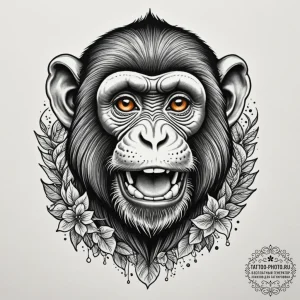 Monkey, tattoo flash sheet design, on a clean... - эскиз тату (№1755358058_0, 16.08.2025 15:27) — tattoo-photo.ru