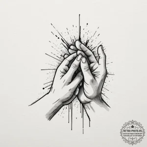 Tattoo design a subtle 'pinky promise' gestur... - эскиз тату (№1755358458_0, 16.08.2025 15:34) — tattoo-photo.ru