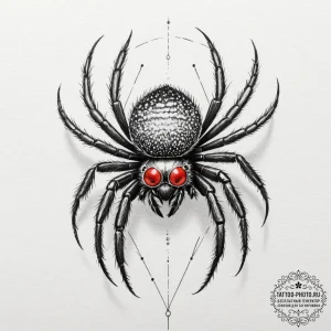 A peacock spider showing its colors, tattoo d... - эскиз тату (№1755364039_0, 16.08.2025 17:07) — tattoo-photo.ru