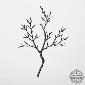 Tattoo design a simple tree branch. - эскиз тату (№1755364442_0, 16.08.2025 17:14) — tattoo-photo.ru
