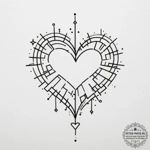 Tattoo sketch a tiny, pixelated heart or star... - эскиз тату (№1755365262_0, 16.08.2025 17:27) — tattoo-photo.ru