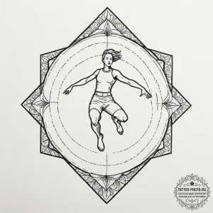 Tattoo sketch a pixel art character jumping o... - эскиз тату (№1755365459_0, 16.08.2025 17:30) — tattoo-photo.ru