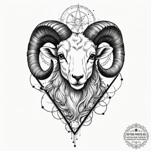 Tattoo sketch an aries ram's head with a cele... - эскиз тату (№1755367051_0, 16.08.2025 17:57) — tattoo-photo.ru