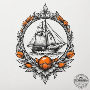 Orange, tattoo flash sheet design, rough sket... - эскиз тату (№1755367847_0, 16.08.2025 18:10) — tattoo-photo.ru