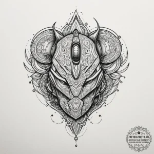 Tattoo sketch a gaming mouse with intricate f... - эскиз тату (№1755369282_0, 16.08.2025 18:34) — tattoo-photo.ru