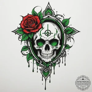 Tattoo sketch a stylized biohazard symbol dri... - эскиз тату (№1755369485_0, 16.08.2025 18:38) — tattoo-photo.ru