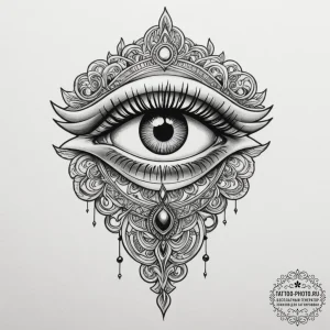 Eye of ra, ink illustration for tattoo, on a... - эскиз тату (№1755375621_0, 16.08.2025 20:20) — tattoo-photo.ru