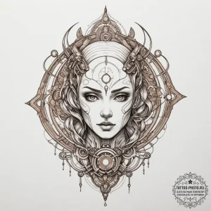 наука, технологии и киберпанк, tattoo drawing... - эскиз тату (№1755376409_0, 16.08.2025 20:33) — tattoo-photo.ru