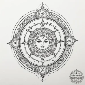 Tattoo sketch a zodiac symbol appearing as a... - эскиз тату (№1755377009_0, 16.08.2025 20:43) — tattoo-photo.ru