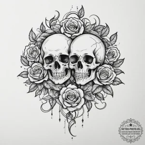 Tattoo sketch gemini represented by two swirl... - эскиз тату (№1755377813_0, 16.08.2025 20:56) — tattoo-photo.ru