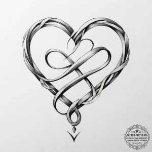 Tattoo design initials intertwined with a sma... - эскиз тату (№1755378405_0, 16.08.2025 21:06) — tattoo-photo.ru