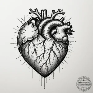 Tattoo design a pixelated heart that slowly t... - эскиз тату (№1755378602_0, 16.08.2025 21:10) — tattoo-photo.ru