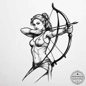 Tattoo sketch a sagittarius archer, captured... - эскиз тату (№1755379198_0, 16.08.2025 21:19) — tattoo-photo.ru
