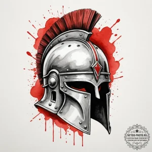 Tattoo sketch a roman centurion's helmet, sym... - эскиз тату (№1755379598_0, 16.08.2025 21:26) — tattoo-photo.ru