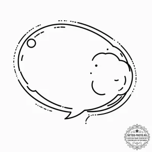 Tattoo design a pixelated speech bubble linew... - эскиз тату (№1755379796_0, 16.08.2025 21:29) — tattoo-photo.ru