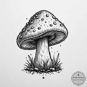 Tattoo design a tiny pixelated mushroom dotwo... - эскиз тату (№1755380582_0, 16.08.2025 21:43) — tattoo-photo.ru