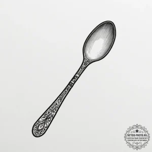 Tattoo sketch a small, rustic wooden spoon or... - эскиз тату (№1755381381_0, 16.08.2025 21:56) — tattoo-photo.ru