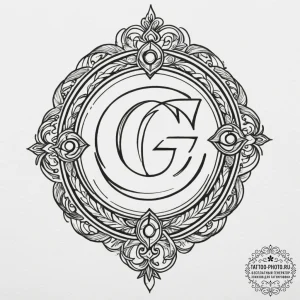 Tattoo sketch a stylized "gg" good game symbo... - эскиз тату (№1755382594_0, 16.08.2025 22:16) — tattoo-photo.ru