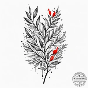Olive branch, tattoo flash sheet design, tras... - эскиз тату (№1755384565_0, 16.08.2025 22:49) — tattoo-photo.ru