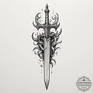 A broken sword of a knight, concept art for t... - эскиз тату (№1755386741_0, 16.08.2025 23:25) — tattoo-photo.ru