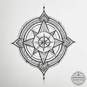 Tattoo design a minimalist 'quest' icon linew... - эскиз тату (№1755387137_0, 16.08.2025 23:32) — tattoo-photo.ru