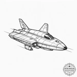 Spaceship blueprint - эскиз тату (№1755390302_0, 17.08.2025 00:25) — tattoo-photo.ru