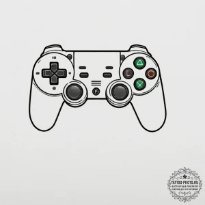 Tattoo sketch a detailed retro console contro... - эскиз тату (№1755390498_0, 17.08.2025 00:28) — tattoo-photo.ru