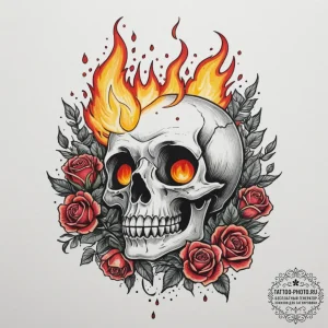Calcifer from howl's moving castle, artistic... - эскиз тату (№1755391291_0, 17.08.2025 00:41) — tattoo-photo.ru