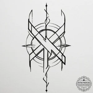 Tattoo sketch gemini's twin glyphs forming pa... - эскиз тату (№1755391686_0, 17.08.2025 00:48) — tattoo-photo.ru