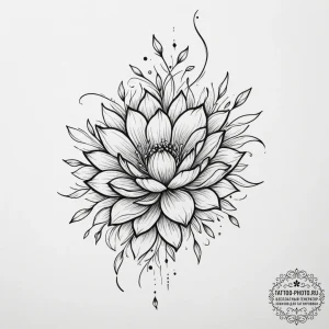 Tattoo design a fine line pattern of falling... - эскиз тату (№1755395859_0, 17.08.2025 01:57) — tattoo-photo.ru