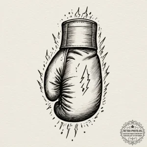 Tattoo design a boxing glove with a subtle fl... - эскиз тату (№1755396258_0, 17.08.2025 02:04) — tattoo-photo.ru