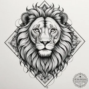 Tattoo sketch a leo lion's mane transforming... - эскиз тату (№1755398645_0, 17.08.2025 02:44) — tattoo-photo.ru