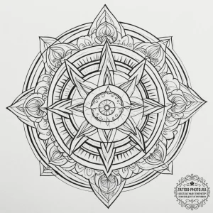Tattoo sketch a zodiac glyph with a small, pe... - эскиз тату (№1755399036_0, 17.08.2025 02:50) — tattoo-photo.ru
