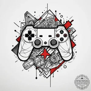 р“сђсѓрїрїр° 14: minimalist & symbolic gamer... - эскиз тату (№1755400020_0, 17.08.2025 03:07) — tattoo-photo.ru