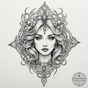 Tattoo sketch a pastel watercolor wash behind... - эскиз тату (№1755404542_0, 17.08.2025 04:22) — tattoo-photo.ru