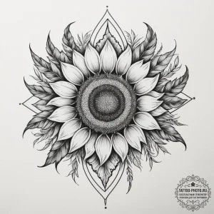 Tattoo design: a neo-traditional kolovrat, su... - эскиз тату (№1755407490_0, 17.08.2025 05:11) — tattoo-photo.ru