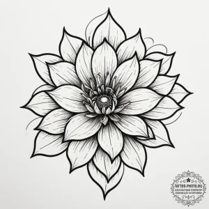 Tattoo design a silhouette of a flower, with... - эскиз тату (№1755408671_0, 17.08.2025 05:31) — tattoo-photo.ru
