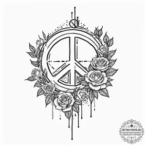 The peace symbol made from broken weapons, ta... - эскиз тату (№1755410043_0, 17.08.2025 05:54) — tattoo-photo.ru