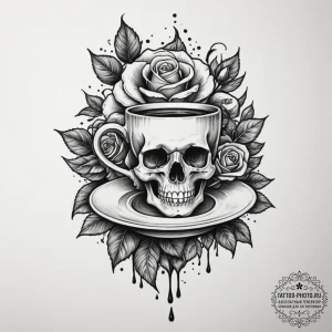 Tattoo sketch a simple object (e.g., a cup) w... - эскиз тату (№1755412794_0, 17.08.2025 06:39) — tattoo-photo.ru