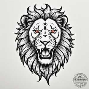 Tattoo design a lion's head roaring protectiv... - эскиз тату (№1755415933_0, 17.08.2025 07:32) — tattoo-photo.ru