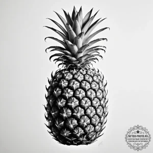 A close-up of the texture of a pineapple's sk... - эскиз тату (№1755416128_0, 17.08.2025 07:35) — tattoo-photo.ru