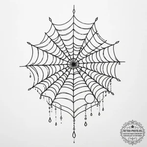 Tattoo design a delicate, intricate spiderweb... - эскиз тату (№1755417704_0, 17.08.2025 08:01) — tattoo-photo.ru
