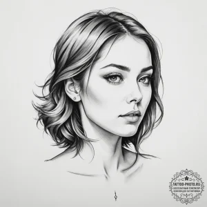 Tattoo design a deep, thoughtful gaze, reflec... - эскиз тату (№1755419075_0, 17.08.2025 08:24) — tattoo-photo.ru
