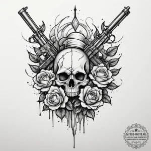 Tattoo sketch a stylized bayonet attached to... - эскиз тату (№1755419271_0, 17.08.2025 08:27) — tattoo-photo.ru