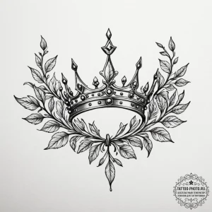 Tattoo sketch a crown made of leaves or vines... - эскиз тату (№1755420258_0, 17.08.2025 08:44) — tattoo-photo.ru
