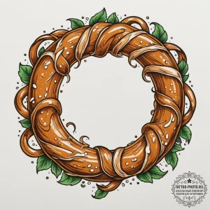 Tattoo design 'pretzel' on one, 'beer' on the... - эскиз тату (№1755422633_0, 17.08.2025 09:23) — tattoo-photo.ru