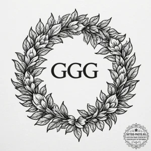 Tattoo design a stylized "gg wp" good game we... - эскиз тату (№1755423426_0, 17.08.2025 09:37) — tattoo-photo.ru